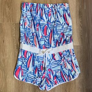 Lilly Pulitzer "Red Right Return" Beach Romper - L